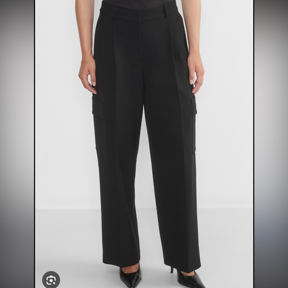 Aritzia Black Wide-Leg Cargo Trousers